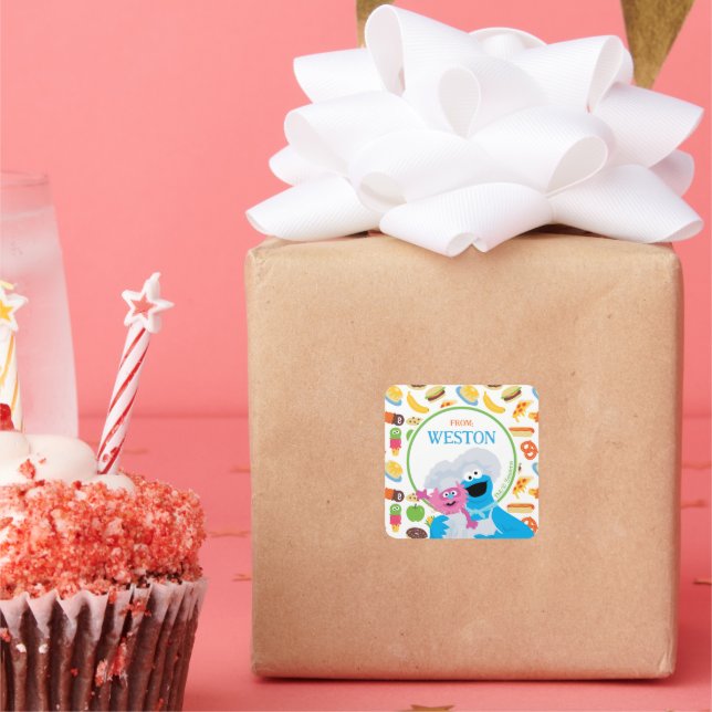 Adesivo Quadrado Sesame Street Cookie Monster Foodie Truck (Festa)