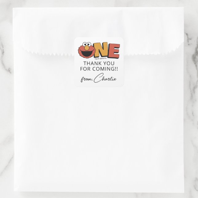 Adesivo Quadrado Sesame Street | Elmo - First Birthday Square Stick (Bolsa)