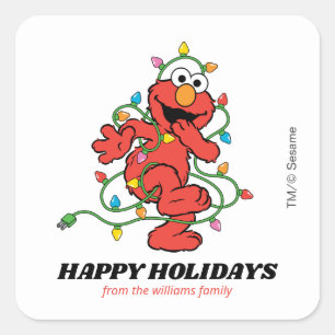 Adesivo Quadrado Sesame Street   Luzes de Natal do Elmo - Natal