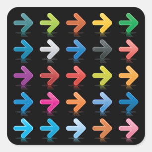 Adesivo Quadrado Setas Lustrosas Estabelecem Ponteiros Direcionais 