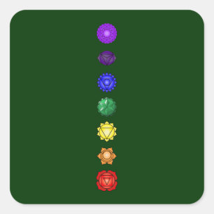 Adesivo Quadrado Sete chakras verticais