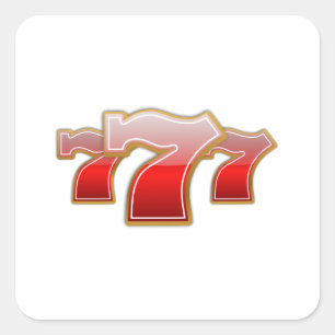 Adesivo Quadrado Sete Sortudos - Caça-Níquel Jackpot