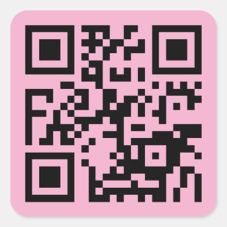 Adesivo Quadrado Seu Código QR em Rosa Claro