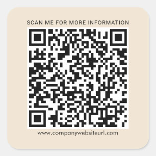 Adesivo Quadrado Seu Código QR Empresarial e Site da Empresa