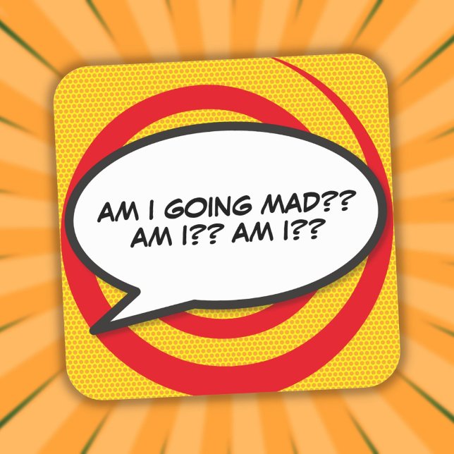 Adesivo Quadrado Seu discurso de mensagem Bolha Diversão Retro (Your Message Speech Bubble Fun Retro Square Sticker)