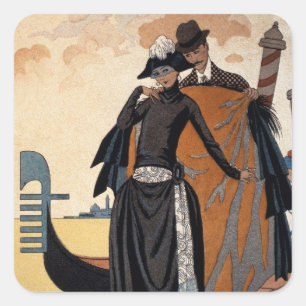 Adesivo Quadrado Seu e ele, forma Ilustração, 1921 (pochoir p