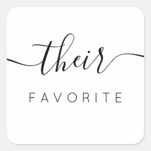 Adesivo Quadrado Seu Favor da Caligrafia Moderna Favorita