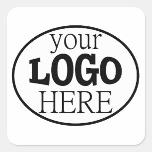 Adesivo Quadrado Seu logotipo comercial personalizado