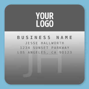 Adesivo Quadrado Seu logotipo, nome comercial e monograma