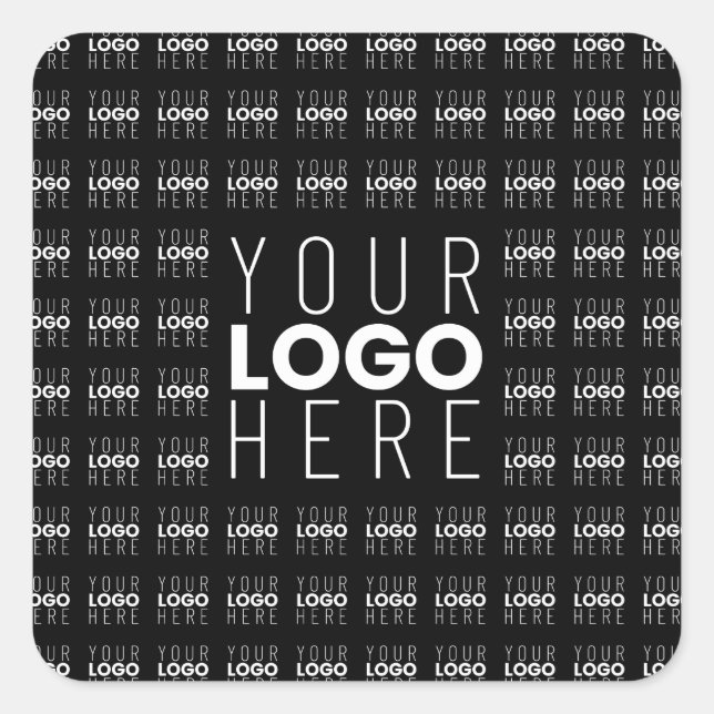 Adesivo Quadrado Seu logotipo ou imagem Padrão com anúncio Logotipo (Frente)