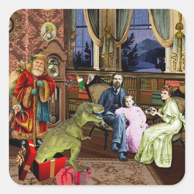 Adesivo Quadrado Seu Primeiro T-Rex (Frente)