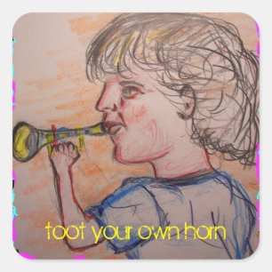 Adesivo Quadrado seu próprio chifre