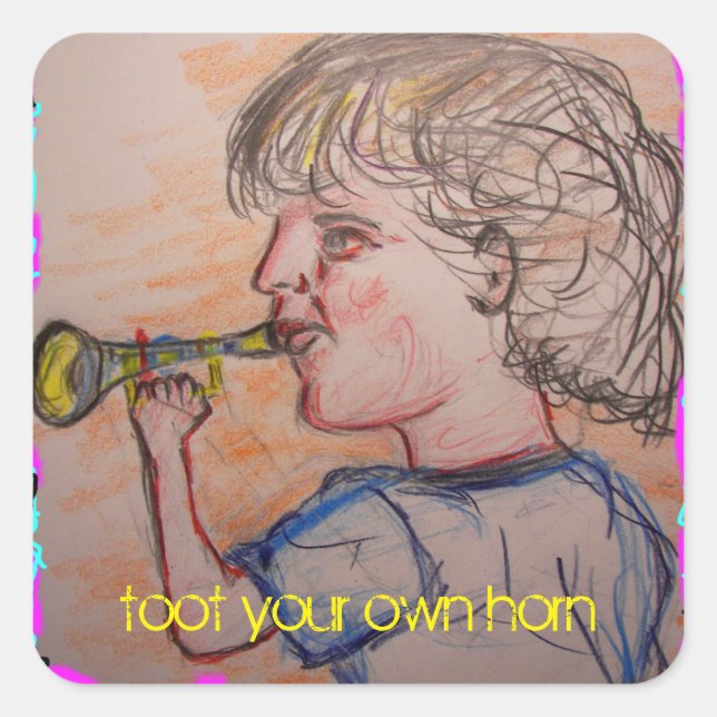 Adesivo Quadrado seu próprio chifre (Frente)