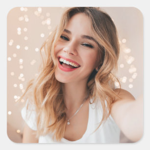 Adesivo Quadrado Seu rosto no aniversário