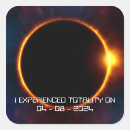Adesivo Quadrado Seu Texto/Fonte 2024 Eclipse solar total escuro
