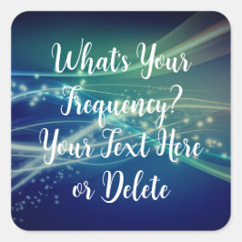 Adesivo Quadrado Seu Texto Permanece Positivo Frequência Azul Cósmi