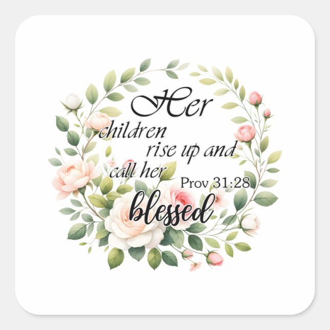 Adesivo Quadrado Seus Filhos Se Levantam E Ligam Para A Mãe (Frente)