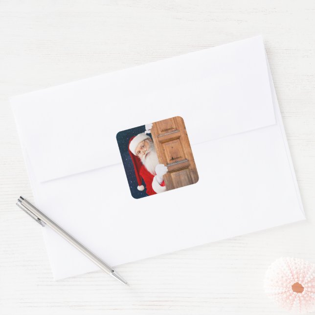 Adesivo Quadrado Seus Papais noeis Feliz Nome de Natal (Envelope)