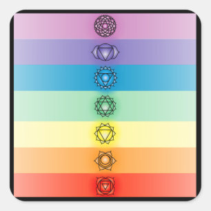 Adesivo Quadrado Seven Chakras Stickers