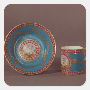 Adesivo Quadrado Sevres bleu celeste café e disco, c.1780