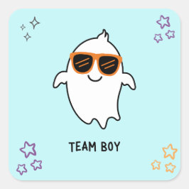 Adesivo Quadrado Sexo de Halloween Reveal Boy Ghost Votando Sticker