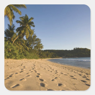 Adesivo Quadrado Seychelles, Ilha de Mahe, praia de Anse Takamaka,
