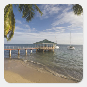 Adesivo Quadrado Seychelles, Ilha de Praslin, Anse Bois de Rose,