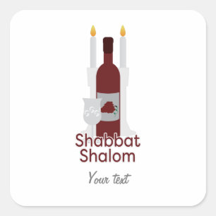 Adesivo Quadrado Shabbat Shalom Sticker