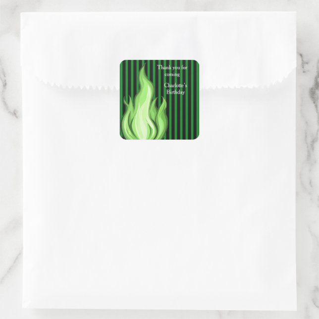 Adesivo Quadrado Shadow Ball Dark Fantasy Party | green Paper Cup (Bolsa)