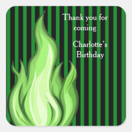 Adesivo Quadrado Shadow Ball Dark Fantasy Party | green Paper Cup