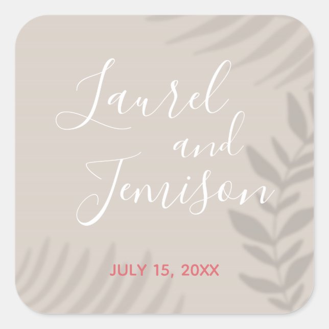 Adesivo Quadrado Shadow Palm Tan (Frente)