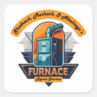 Adesivo Quadrado Shadrach, Meshach, & Abednego's Furnace Repair