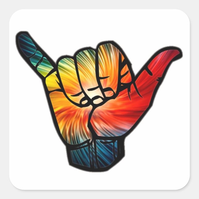 Adesivo Quadrado Shaka Rainbow (Frente)