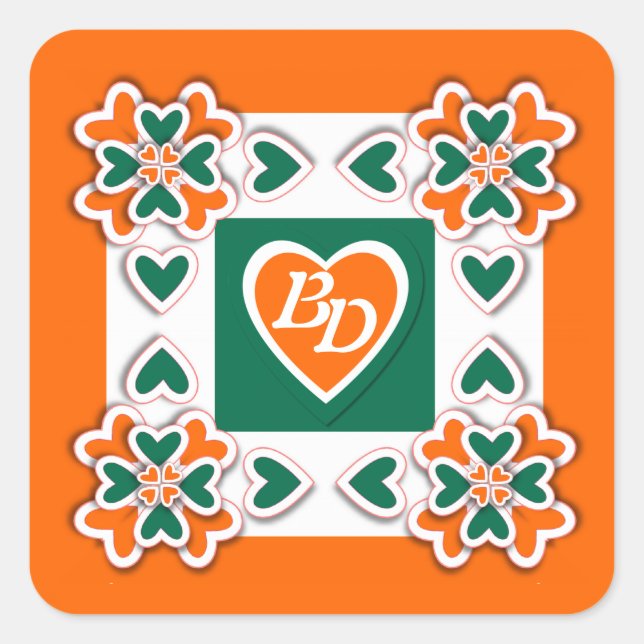 Adesivo Quadrado Shamrock irlandês (Frente)