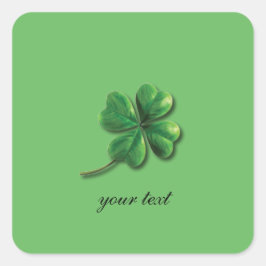 Adesivo Quadrado Shamrock Irlandês Verde Moderno