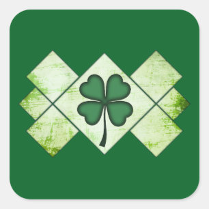 Adesivo Quadrado Shamrock Pattern St Patrick’s Day - Autocolante