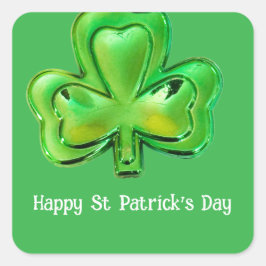 Adesivo Quadrado Shamrock St Patrick's Day Stickers