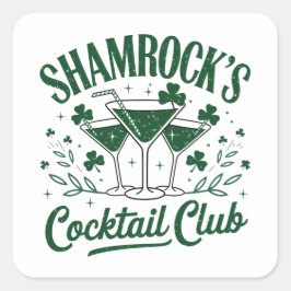 Adesivo Quadrado Shamrocks Cocktail Club