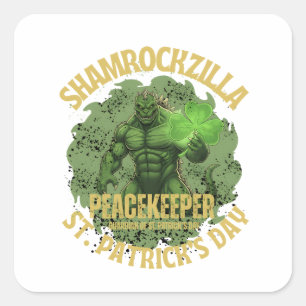 Adesivo Quadrado Shamrockzilla Pacificador: Dia de São Patrício Kai