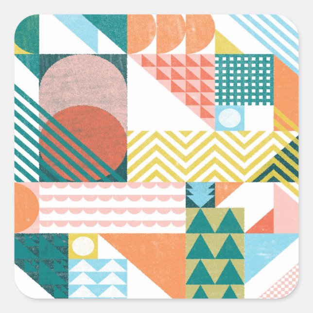 Adesivo Quadrado Shape World Pattern (Frente)