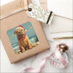 Adesivo Quadrado Shar Pei Dog Christmas Vintage Beach<br><div class="desc">Traga o calor dos feriados para a costa com esta charmosa design inspirada na vintagem, que apresenta um cão festivo sentado numa praia serena. Com um clássico toque de feriado de tons nostálgicos e vibrações costeiras, esta trabalho de arte captura a magia do Natal pelo mar. Perfeito para espalhar alegria...</div>
