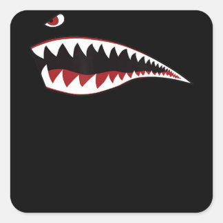 Adesivo Quadrado Shark Nose Art Green - Plano Militar Wwii