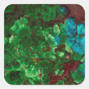Adesivo Quadrado Shattuckita com Laceado Verde