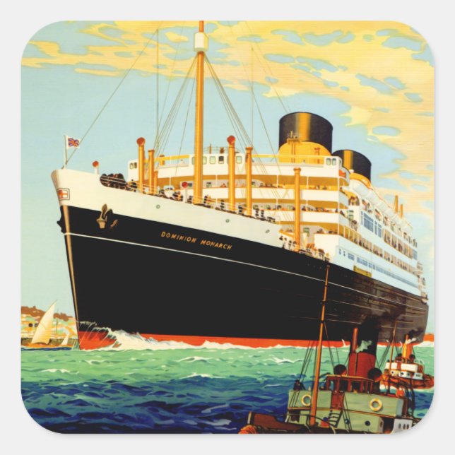 Adesivo Quadrado Shaw Savill Line (Frente)