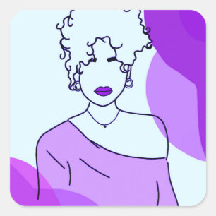 Adesivo Quadrado she - roxo
