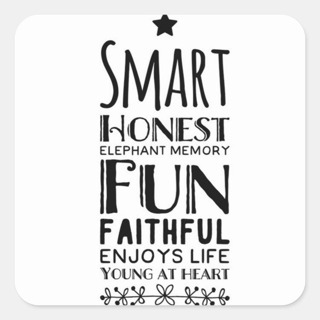 Adesivo Quadrado Sheffey Acronym com uma estrela (Frente)