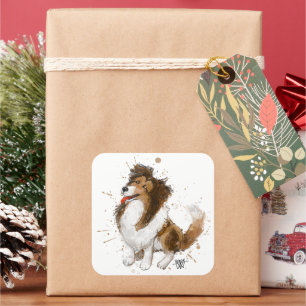 Adesivo Quadrado Sheldon, a Sheltie