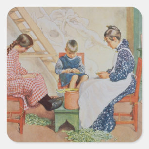 Adesivo Quadrado Shelling Peas, pub. em 'Lasst Licht Hinin' ('Let i