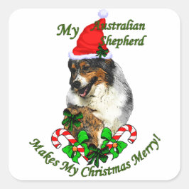 Adesivo Quadrado Shepherd Christmas australiano
