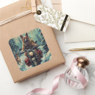 Adesivo Quadrado Shepherd Dog Belga - Natal